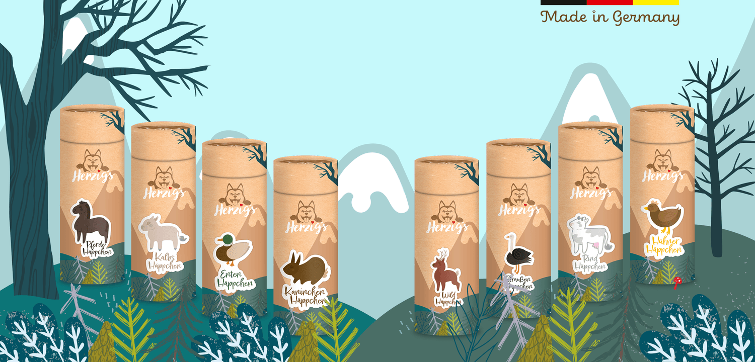 Nachhaltiges Hundefutter, Premium Hundehäppchen, Hundeleckerlies und bekömmliche Hundesnacks