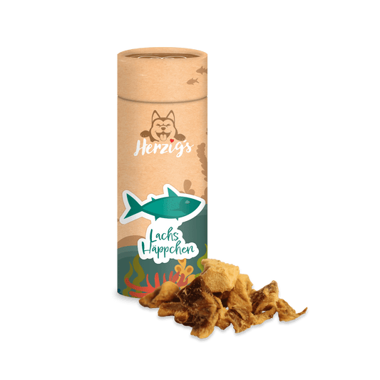 Lachs Häppchen Leckerlies Tierfutter Hundehäppchen mit Inhalt - Hundefutter bei Herzigs Petfood